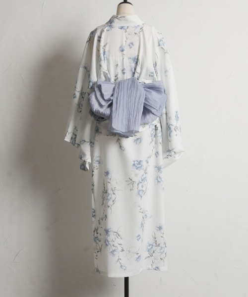 tocco closet(トッコ クローゼット)の「【トップス&ワンピース&帯の3点セット】2WAY♪フラワーブーケセパレート浴衣(浴衣・レディース・ブルー・FREE)」の4枚目の写真