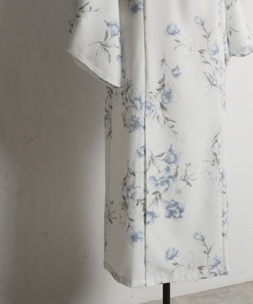 tocco closet(トッコ クローゼット)の「【トップス&ワンピース&帯の3点セット】2WAY♪フラワーブーケセパレート浴衣(浴衣・レディース・ブルー・FREE)」の8枚目の写真