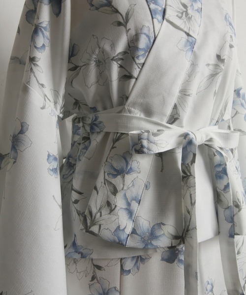 tocco closet(トッコ クローゼット)の「【トップス&ワンピース&帯の3点セット】2WAY♪フラワーブーケセパレート浴衣(浴衣・レディース・ブルー・FREE)」の12枚目の写真