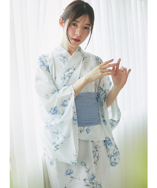 tocco closet(トッコ クローゼット)の「【トップス&ワンピース&帯の3点セット】2WAY♪フラワーブーケセパレート浴衣(浴衣・レディース・ブルー・FREE)」の22枚目の写真