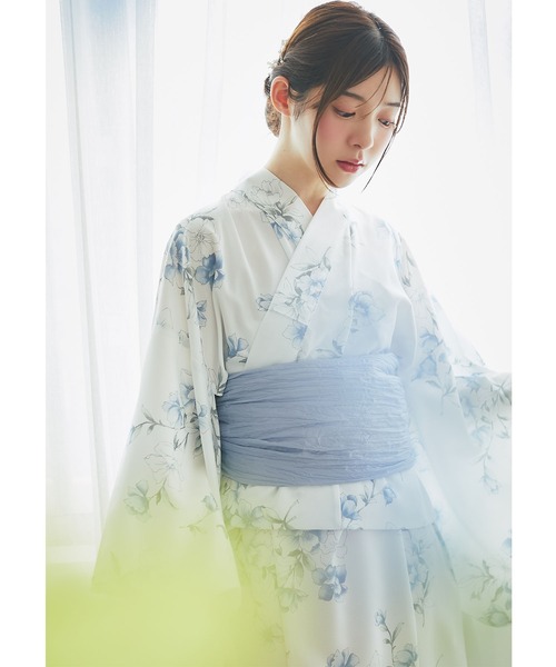 tocco closet(トッコ クローゼット)の「【トップス&ワンピース&帯の3点セット】2WAY♪フラワーブーケセパレート浴衣(浴衣・レディース・ブルー・FREE)」の19枚目の写真