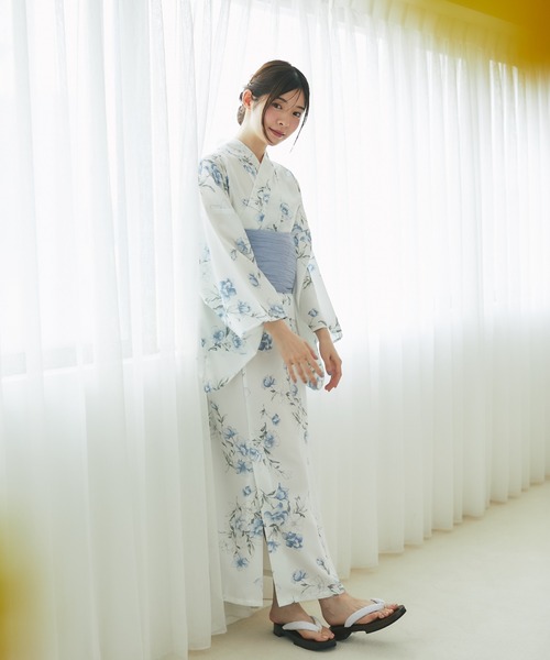 tocco closet(トッコ クローゼット)の「【トップス&ワンピース&帯の3点セット】2WAY♪フラワーブーケセパレート浴衣(浴衣・レディース・ブルー・FREE)」の21枚目の写真