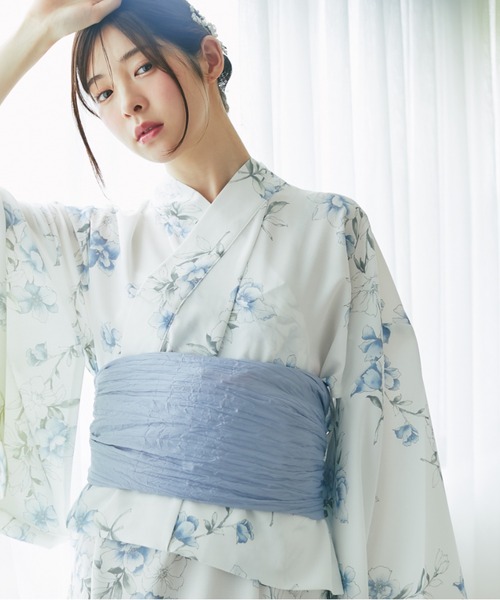 tocco closet(トッコ クローゼット)の「【トップス&ワンピース&帯の3点セット】2WAY♪フラワーブーケセパレート浴衣(浴衣・レディース・ブルー・FREE)」の20枚目の写真