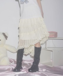 MSGirl（エムエスジーガール）の「アシンメトリーティアードレーススカート（スカート）」