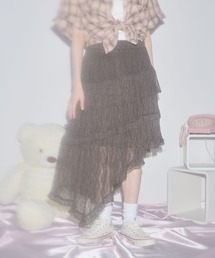 MSGirl（エムエスジーガール）の「アシンメトリーティアードレーススカート（スカート）」