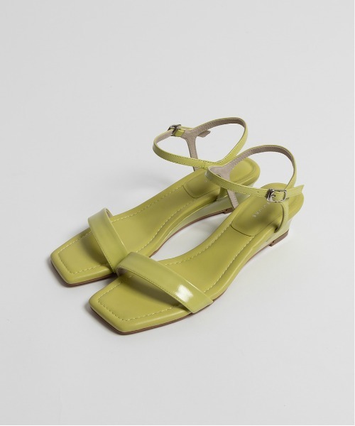 A de Vivre（アドゥヴィーヴル）の「【本革】レザー ウェッジサンダル（サンダル・レディース・ブラウン/ライム/ブラック・S/M/L/LL）」の3枚目の写真