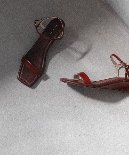 A de Vivre（アドゥヴィーヴル）の「【本革】レザー ウェッジサンダル（サンダル・レディース・ブラウン/ライム/ブラック・S/M/L/LL）」の7枚目の写真