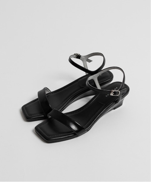 A de Vivre（アドゥヴィーヴル）の「【本革】レザー ウェッジサンダル（サンダル・レディース・ブラウン/ライム/ブラック・S/M/L/LL）」の4枚目の写真