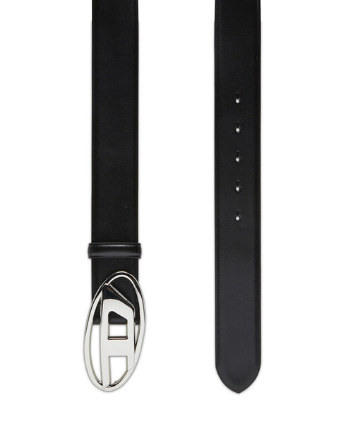 DIESEL 1DR Oval D ブラック レザー ベルト 80サイズ メンズ レザーベルト OVAL D LOGO B-1DR（ベルト）｜DIESEL