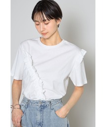 アシメトリーフリルTシャツ