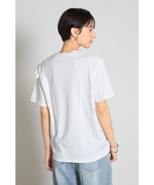 &. NOSTALGIA（アンドドットノスタルジア）の「アシメトリーフリルTシャツ（Tシャツ/カットソー・レディース・ブラック/オフホワイト・M）」の6枚目の写真