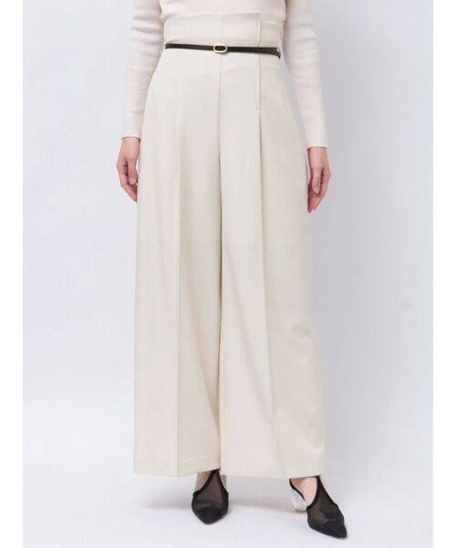 LAGUNAMOON（ラグナムーン）の「バイカラーベルトパンツ（その他パンツ・レディース・アイボリー/ダークブラウン/チャコールグレー・MEDIUM/SMALL）」の15枚目の写真