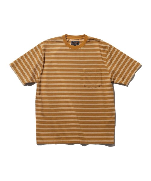 BEAMS PLUS(ビームスプラス)の「ピンストライプ ポケット Tシャツ(Tシャツ/カットソー・メンズ・ライトブラウン/オフホワイト/グリーン・MEDIUM/SMALL/XX-LARGE/LARGE/X-LARGE)」の1枚目の写真