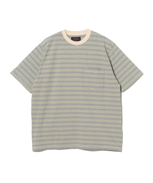 BEAMS PLUS(ビームスプラス)の「ピンストライプ ポケット Tシャツ(Tシャツ/カットソー・メンズ・ライトブラウン/オフホワイト/グリーン・MEDIUM/SMALL/XX-LARGE/LARGE/X-LARGE)」の4枚目の写真