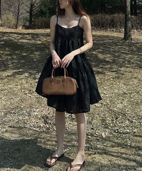 FREE STYLISTS(フリー スタイリスト)の「YUGA_YGMC Jacquard camisole dress(ワンピース・レディース・ブラック/ホワイト/ベビーピンク・FREE)」の18枚目の写真