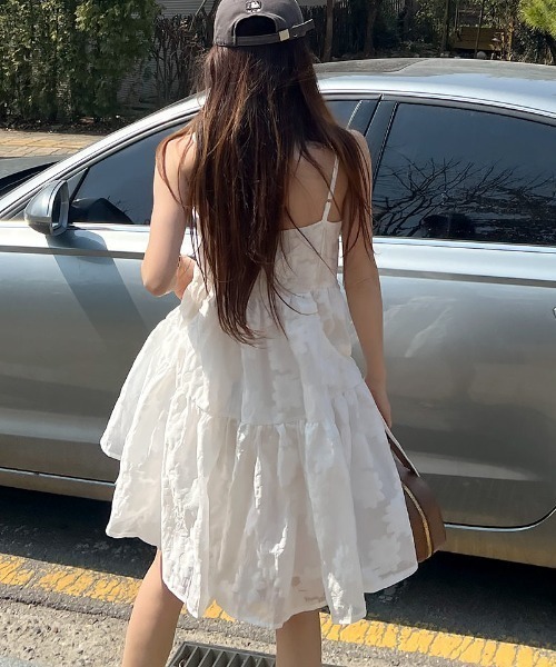 FREE STYLISTS(フリー スタイリスト)の「YUGA_YGMC Jacquard camisole dress(ワンピース・レディース・ブラック/ホワイト/ベビーピンク・FREE)」の11枚目の写真