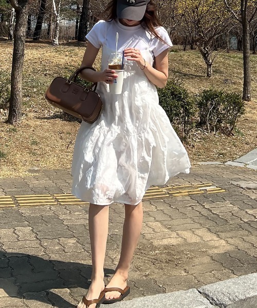 FREE STYLISTS(フリー スタイリスト)の「YUGA_YGMC Jacquard camisole dress(ワンピース・レディース・ブラック/ホワイト/ベビーピンク・FREE)」の9枚目の写真
