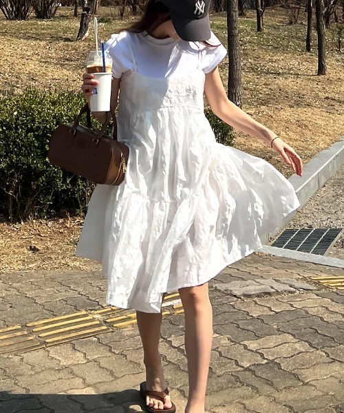 FREE STYLISTS(フリー スタイリスト)の「YUGA_YGMC Jacquard camisole dress(ワンピース・レディース・ブラック/ホワイト/ベビーピンク・FREE)」の8枚目の写真