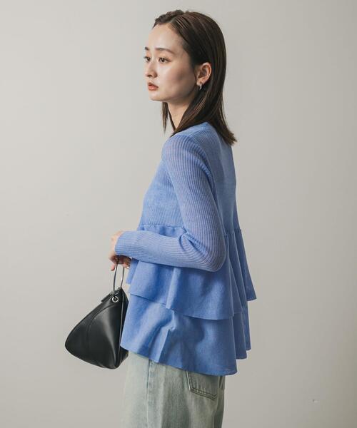 SENSE OF PLACE by URBAN RESEARCH（センスオブプレイスバイアーバンリサーチ）の「シアーペプラムカーディガン（カーディガン/ボレロ・レディース・ブルー/ブラック/グレー/ブラウン・ONE）」の15枚目の写真