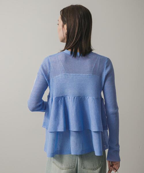 SENSE OF PLACE by URBAN RESEARCH（センスオブプレイスバイアーバンリサーチ）の「シアーペプラムカーディガン（カーディガン/ボレロ・レディース・ブルー/ブラック/グレー/ブラウン・ONE）」の16枚目の写真