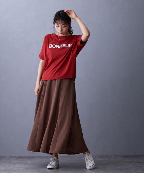 NICOLE white（ニコルホワイト）の「刺繍ロゴTシャツ（Tシャツ/カットソー・レディース・オフホワイト/ブラック/ボルドー・FREE）」の14枚目の写真