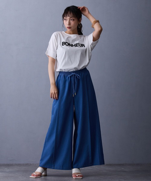 NICOLE white（ニコルホワイト）の「刺繍ロゴTシャツ（Tシャツ/カットソー・レディース・オフホワイト/ブラック/ボルドー・FREE）」の18枚目の写真