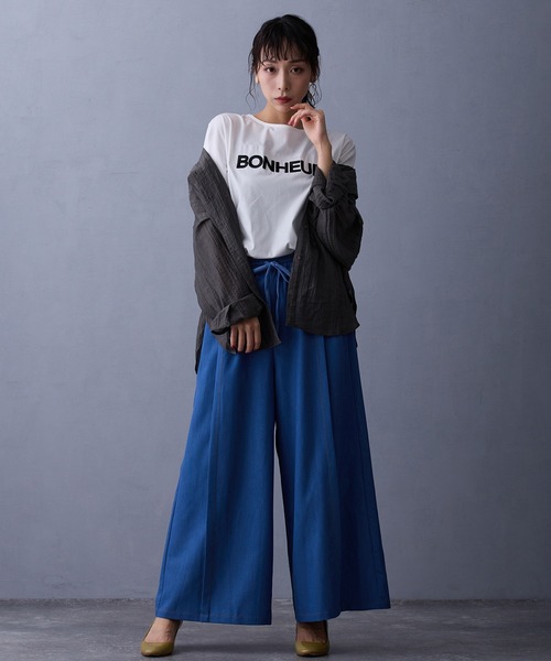 NICOLE white（ニコルホワイト）の「刺繍ロゴTシャツ（Tシャツ/カットソー・レディース・オフホワイト/ブラック/ボルドー・FREE）」の19枚目の写真