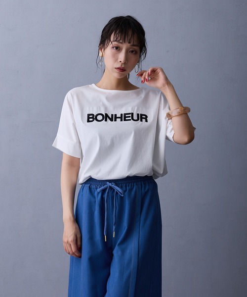 NICOLE white（ニコルホワイト）の「刺繍ロゴTシャツ（Tシャツ/カットソー・レディース・オフホワイト/ブラック/ボルドー・FREE）」の20枚目の写真