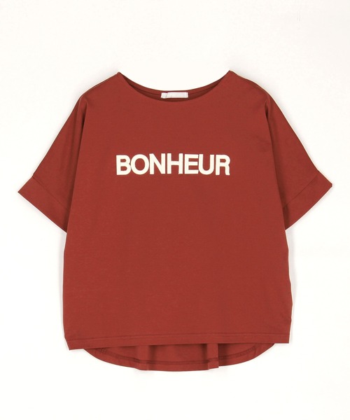 NICOLE white（ニコルホワイト）の「刺繍ロゴTシャツ（Tシャツ/カットソー・レディース・オフホワイト/ブラック/ボルドー・FREE）」の4枚目の写真