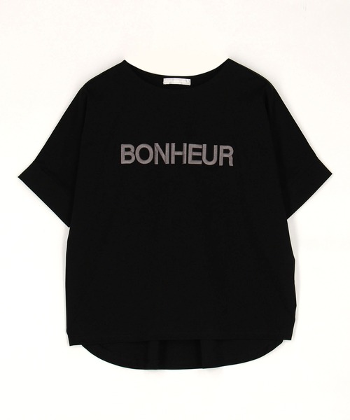 NICOLE white（ニコルホワイト）の「刺繍ロゴTシャツ（Tシャツ/カットソー・レディース・オフホワイト/ブラック/ボルドー・FREE）」の6枚目の写真