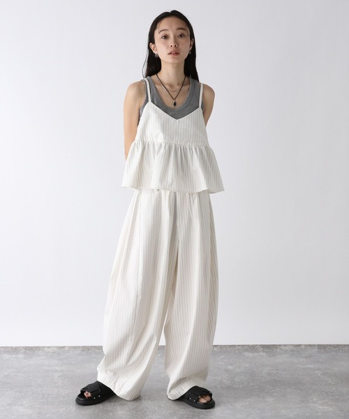 JEANASIS（ジーナシス）の「【SET UP対応】ウエストドロストコクーンパンツ/576429（スラックス・レディース・ネイビー系/ホワイト系その他/ブラック/グレー・SMALL/MEDIUM）」の16枚目の写真