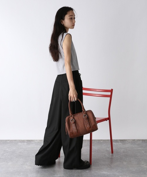 JEANASIS（ジーナシス）の「【SET UP対応】ウエストドロストコクーンパンツ/576429（スラックス・レディース・ネイビー系/ホワイト系その他/ブラック/グレー・SMALL/MEDIUM）」の19枚目の写真