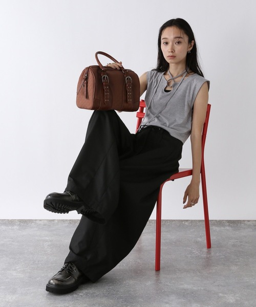 JEANASIS（ジーナシス）の「【SET UP対応】ウエストドロストコクーンパンツ/576429（スラックス・レディース・ネイビー系/ホワイト系その他/ブラック/グレー・SMALL/MEDIUM）」の20枚目の写真