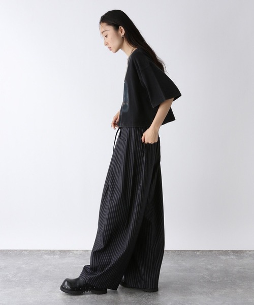 JEANASIS（ジーナシス）の「【SET UP対応】ウエストドロストコクーンパンツ/576429（スラックス・レディース・ネイビー系/ホワイト系その他/ブラック/グレー・SMALL/MEDIUM）」の7枚目の写真