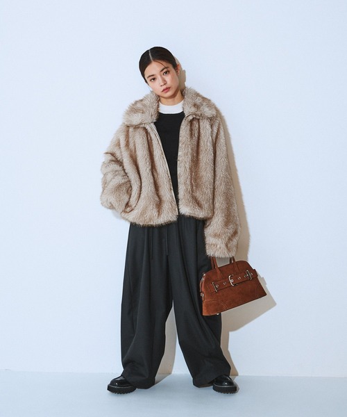 JEANASIS（ジーナシス）の「【SET UP対応】ウエストドロストコクーンパンツ/576429（スラックス・レディース・ネイビー系/ホワイト系その他/ブラック/グレー・SMALL/MEDIUM）」の22枚目の写真