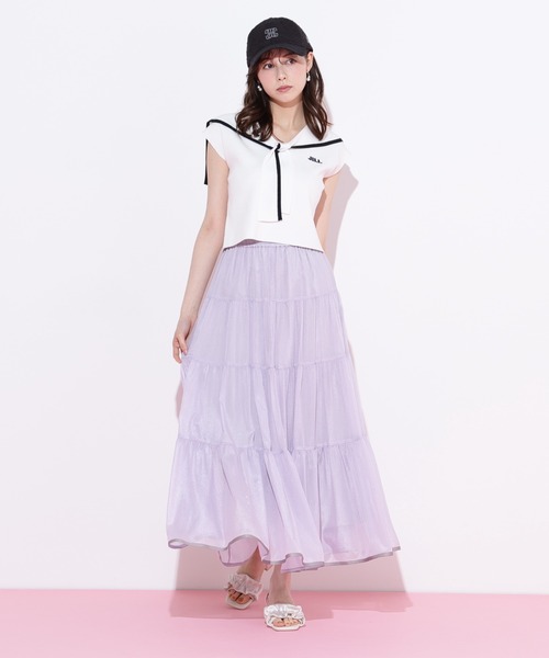JILL by JILL STUART(ジルバイジルスチュアート)の「◇ビッグカラー配色ニット(ニット/セーター・レディース・ホワイト/レッド系その他/ブルー系その他・FREE)」の9枚目の写真