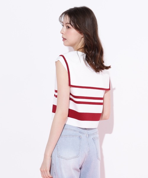 JILL by JILL STUART(ジルバイジルスチュアート)の「◇ビッグカラー配色ニット(ニット/セーター・レディース・ホワイト/レッド系その他/ブルー系その他・FREE)」の14枚目の写真