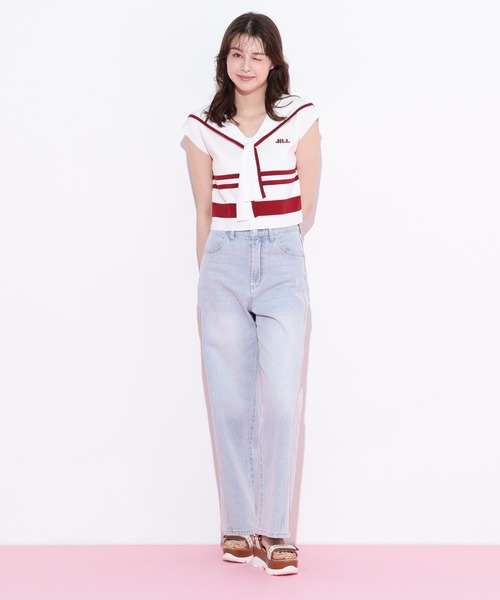 JILL by JILL STUART(ジルバイジルスチュアート)の「◇ビッグカラー配色ニット(ニット/セーター・レディース・ホワイト/レッド系その他/ブルー系その他・FREE)」の15枚目の写真