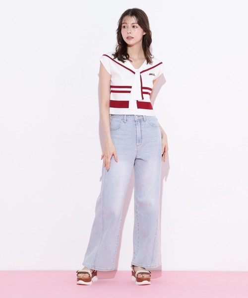 JILL by JILL STUART(ジルバイジルスチュアート)の「◇ビッグカラー配色ニット(ニット/セーター・レディース・ホワイト/レッド系その他/ブルー系その他・FREE)」の16枚目の写真