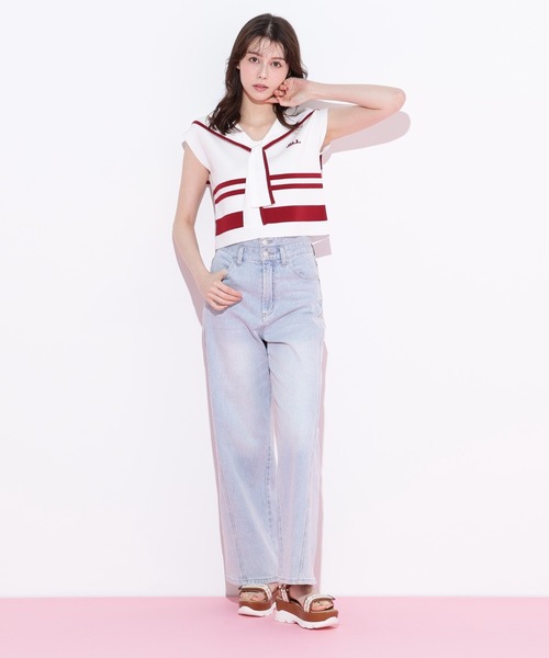 JILL by JILL STUART(ジルバイジルスチュアート)の「◇ビッグカラー配色ニット(ニット/セーター・レディース・ホワイト/レッド系その他/ブルー系その他・FREE)」の17枚目の写真