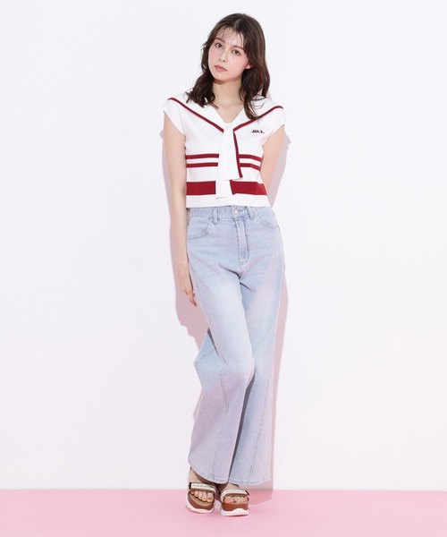 JILL by JILL STUART(ジルバイジルスチュアート)の「◇ビッグカラー配色ニット(ニット/セーター・レディース・ホワイト/レッド系その他/ブルー系その他・FREE)」の18枚目の写真
