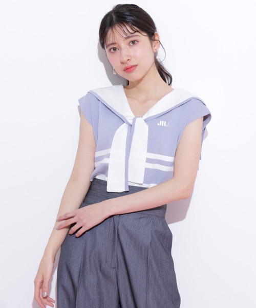 JILL by JILL STUART(ジルバイジルスチュアート)の「◇ビッグカラー配色ニット(ニット/セーター・レディース・ホワイト/レッド系その他/ブルー系その他・FREE)」の21枚目の写真