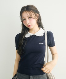 TITTY&CO.（ティティーアンドコー）の「襟付き半袖ニット（ニット/セーター・レディース）」