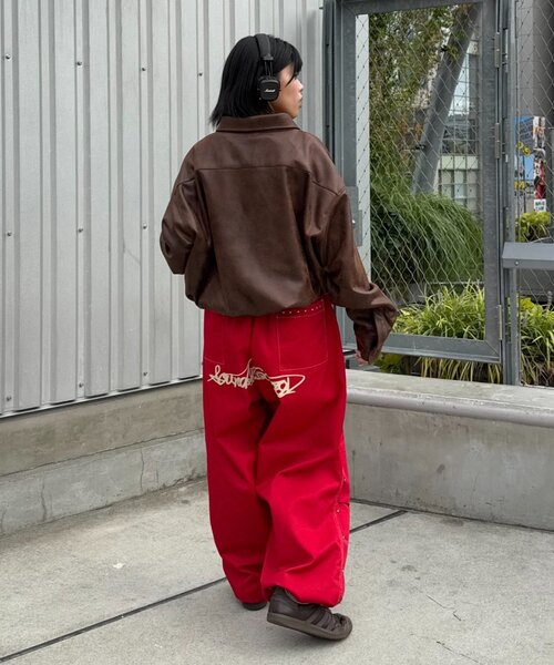 セール】【SOUNDS GOOOD】ダブルニースタッズパラシュートパンツ