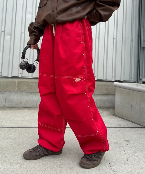 セール】【SOUNDS GOOOD】ダブルニースタッズパラシュートパンツ