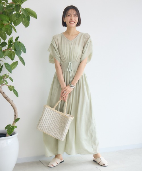 KATHARINE ROSS(キャサリンロス)の「【KATHARINE ROSS】刺繍シャーリングワンピース(ワンピース・レディース・オフホワイト/ライトグリーン/イエロー/ラベンダー・MEDIUM)」の15枚目の写真
