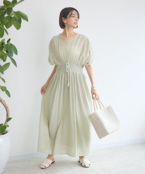 KATHARINE ROSS(キャサリンロス)の「【KATHARINE ROSS】刺繍シャーリングワンピース(ワンピース・レディース・オフホワイト/ライトグリーン/イエロー/ラベンダー・MEDIUM)」の16枚目の写真