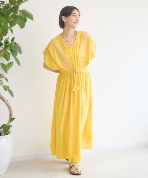 KATHARINE ROSS(キャサリンロス)の「【KATHARINE ROSS】刺繍シャーリングワンピース(ワンピース・レディース・オフホワイト/ライトグリーン/イエロー/ラベンダー・MEDIUM)」の8枚目の写真
