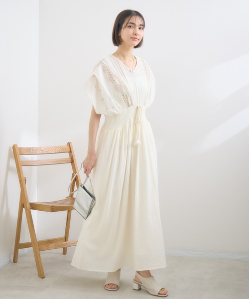 セール】【KATHARINE ROSS】刺繍シャーリングワンピース