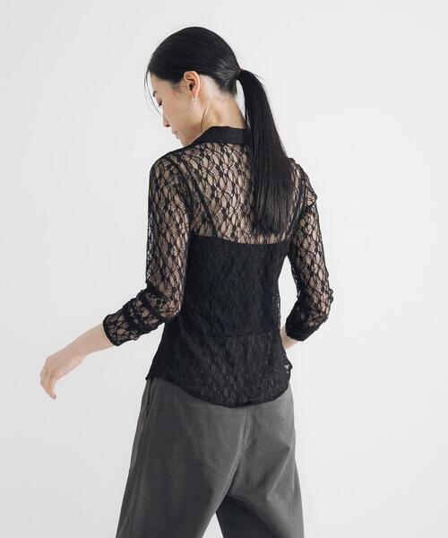URBAN RESEARCH（アーバンリサーチ）の「ストレッチレースシャツカラーブラウス（シャツ/ブラウス・レディース・オフホワイト/ブラック・FREE）」の15枚目の写真